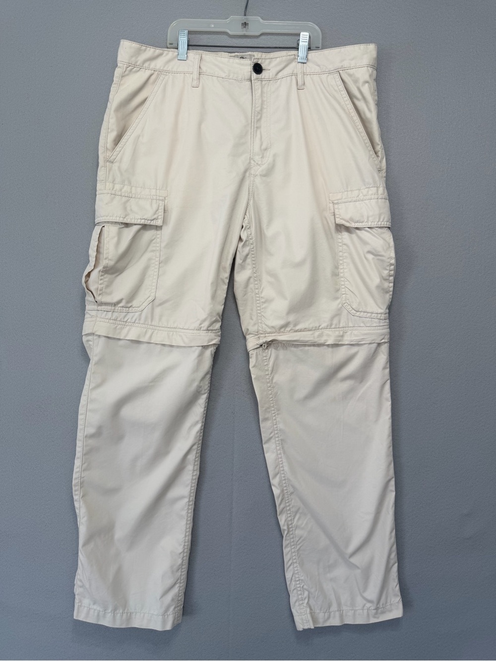 Timberland Convertible Cargo Pants Men's s36 Cream Hiking Ivanhoe Lake